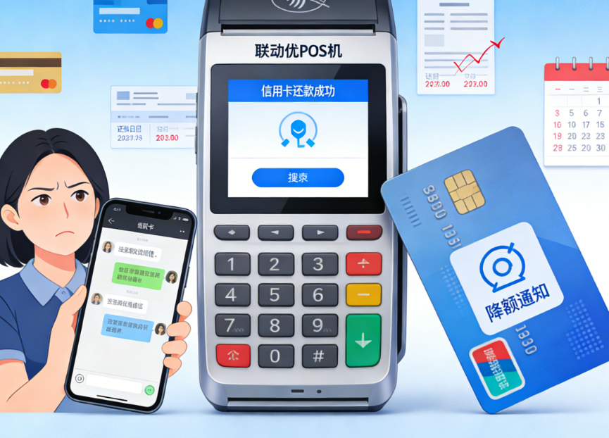 联动优POS机:信用卡按时还款还被降额怎么办?