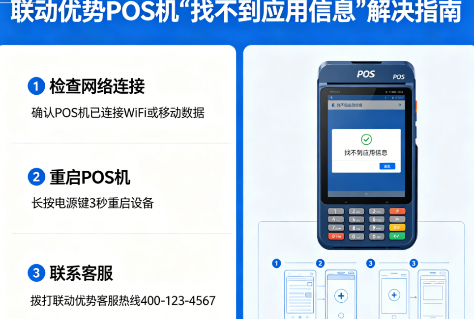 联动优势POS机提示“找不到应用信息”怎么办？