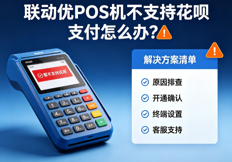 联动优POS机不支持花呗支付怎么办?