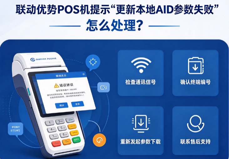 联动优势POS机提示“更新本地AID参数失败”怎么处理?